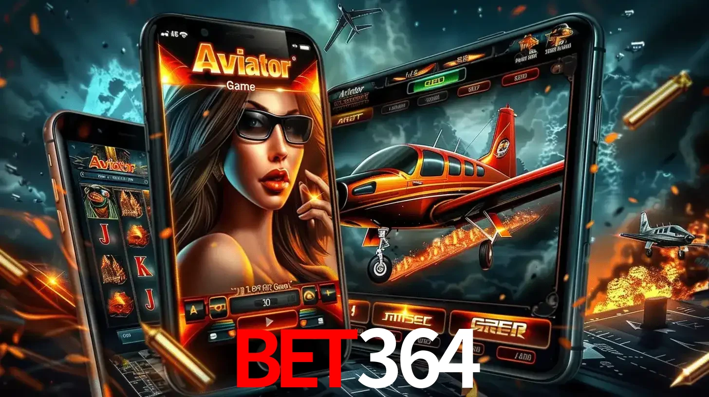 O popular jogo de apostas Aviator exibido em vários celulares e tablets, mostrando a interface emocionante e a ação de voo disponíveis para jogar agora no bet364.